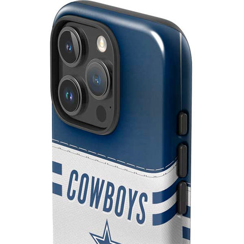 NFL Dallas Cowboys White Striped iPhone 16 Pro Impact Case